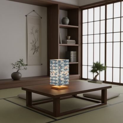 SakuraWave - Japandi Tafellamp met Kersenbloesem Design